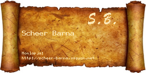 Scheer Barna névjegykártya